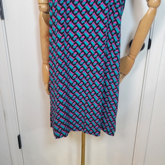 Diane Von Furstenberg Carlotta T-Shirt Dress Soft Abstract Print Midi Size M - Picture 2 of 12